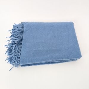 Williams Sonoma 100% Cashmere Throw Blanket 61"x46" Fringe 3.5 Luxury Home Decor